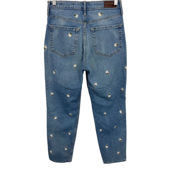 Hollister Ultra High Rise Mom Jeans 3 26 X 27Embroidery Flower Denim Zip EUC - Picture 5 of 9